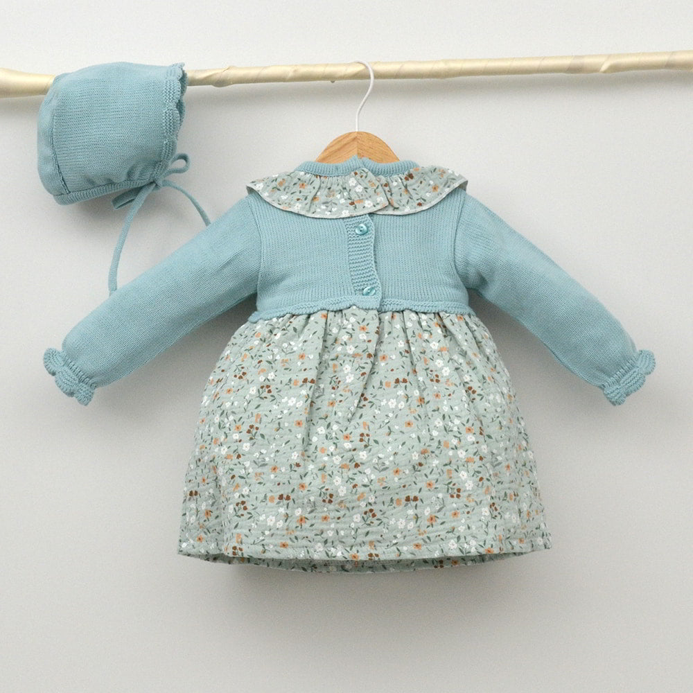 Vestido bebés Vega de punto con capota