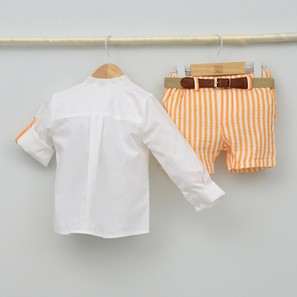 Conjunto Niño Mallorca con camisa y pantalón con cinturón