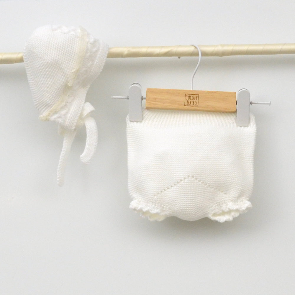 Faldon bautizo invierno hecho en españa plumeti lazo punto crudo capota tienda online ropa bautismo Baton