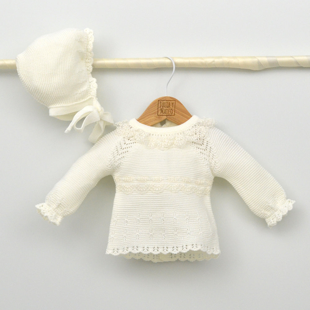 conjunto vestir punto niños bautizo Invierno traje invierno Bautismo polaina capota clasica primeras puestas salir del hospital frio hecho en españa