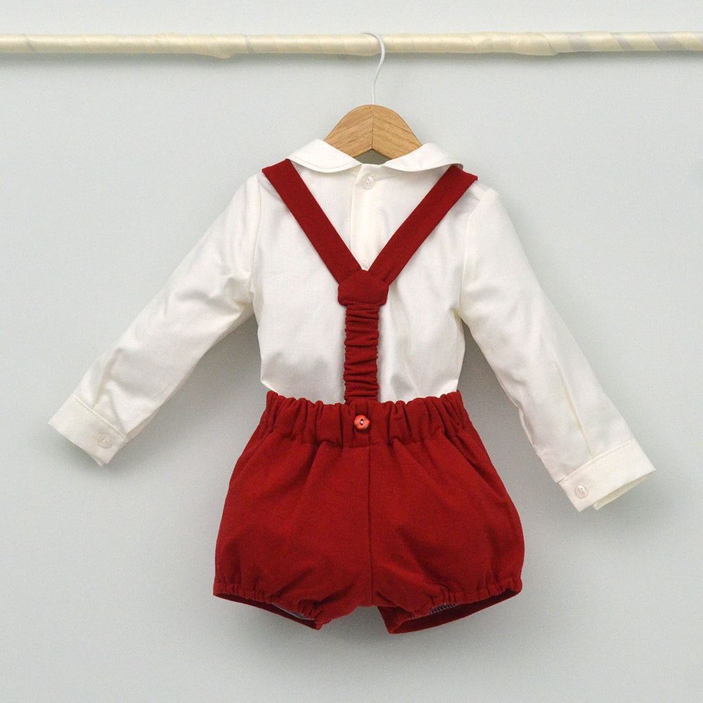 Conjunto bebé Stella con peto y camisa cuello bebé