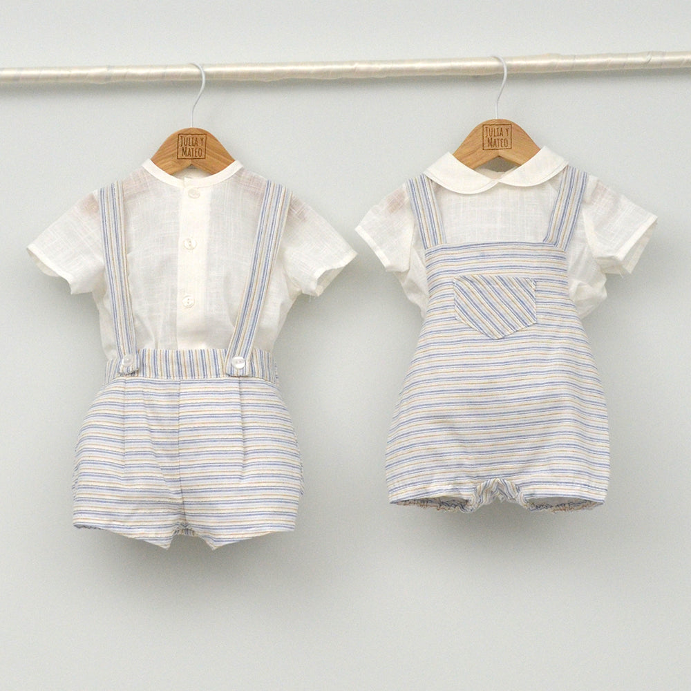 Conjunto bebé Santorini con peto y camisa Mao