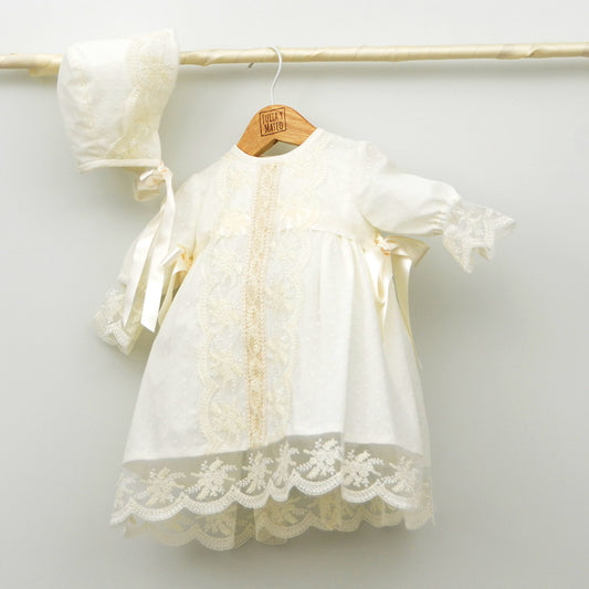 vestido bautizo con capota niña tienda ropa bautismo clasico hecho en españa