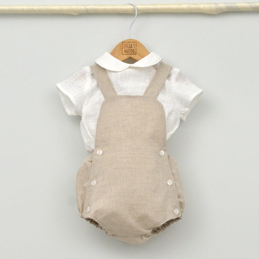 Conjunto bebé Capri con ranita y camisa cuello bebé