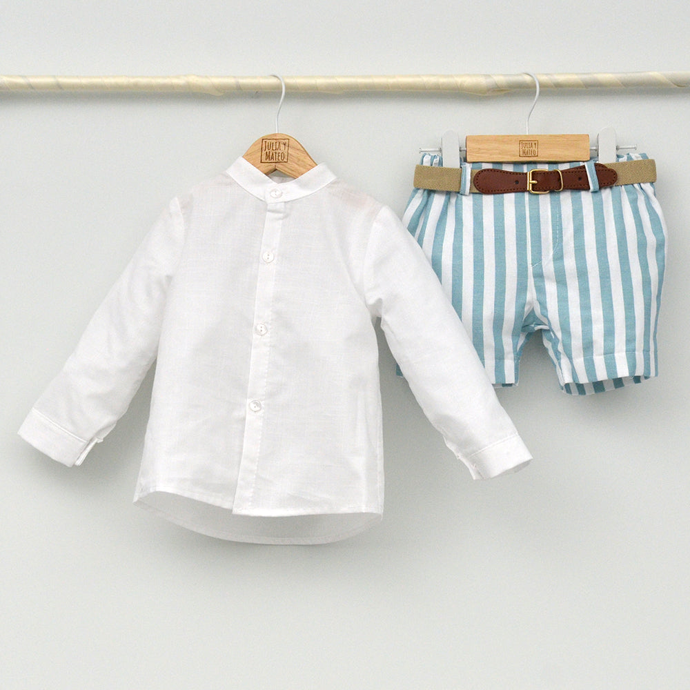 Conjunto bebé Sintra con peto y camisa Mao