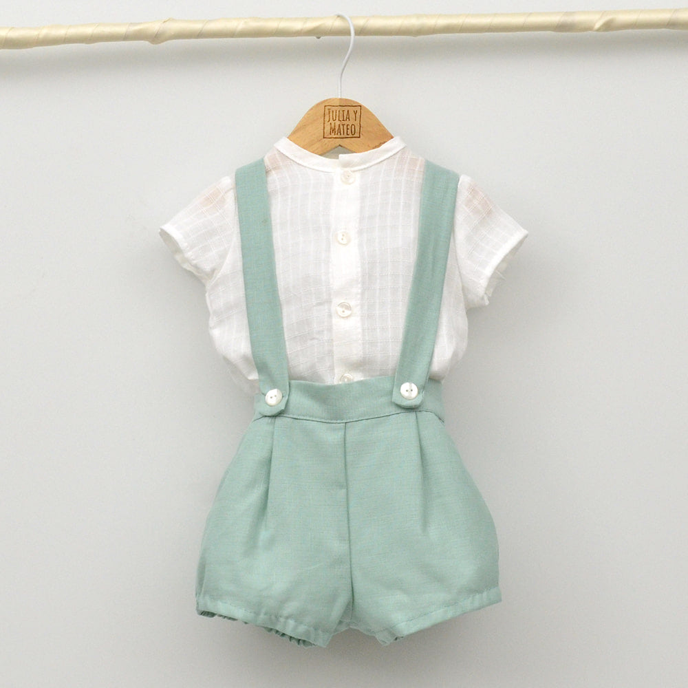 Ropa Conjunto De NiÃ±o Con Tirantes Royal Blue Traje Azul Rey NiÃ±o