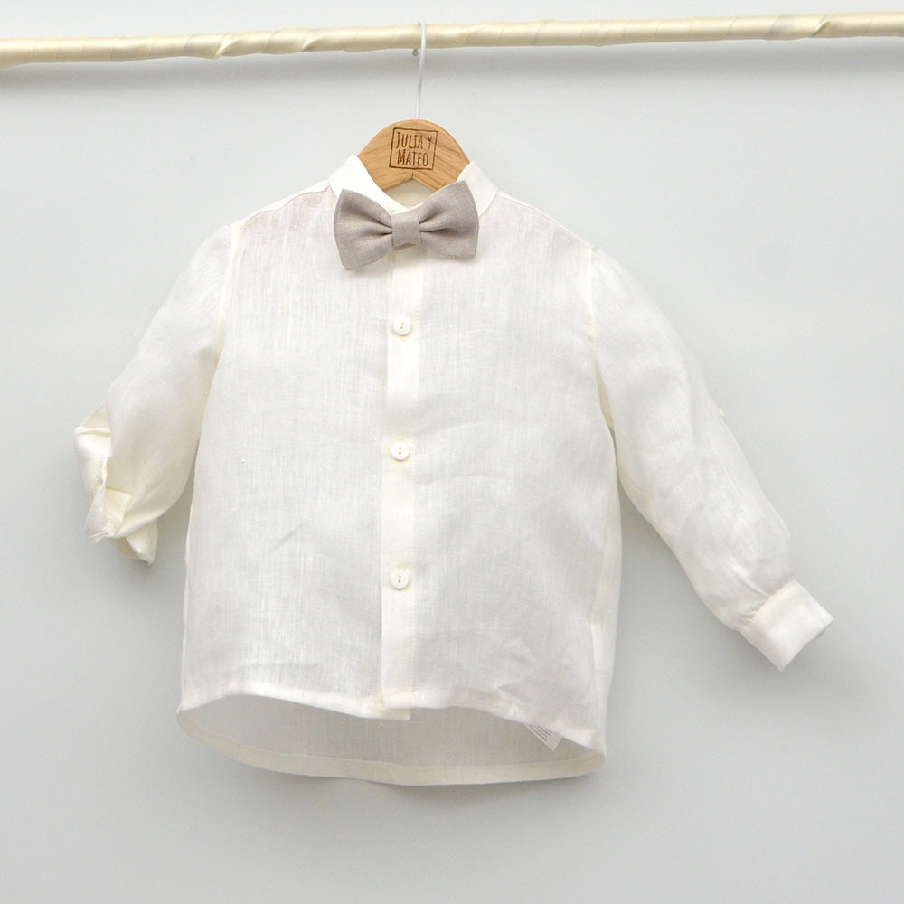 conjuntos online arras bautizo ceremonia niños 1,2,3,4,5,6,7,8 años color arena lino ocn pantalon con fajin y pajarita cermonia hecho en españa Amaya