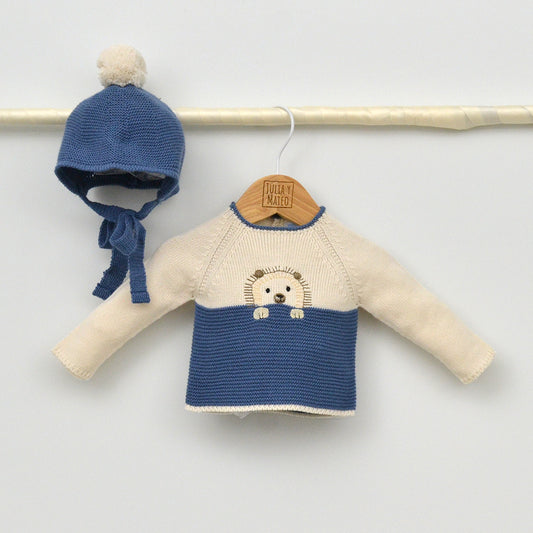 Conjunto bebés punto Guadiana con jersey, polaina y capota