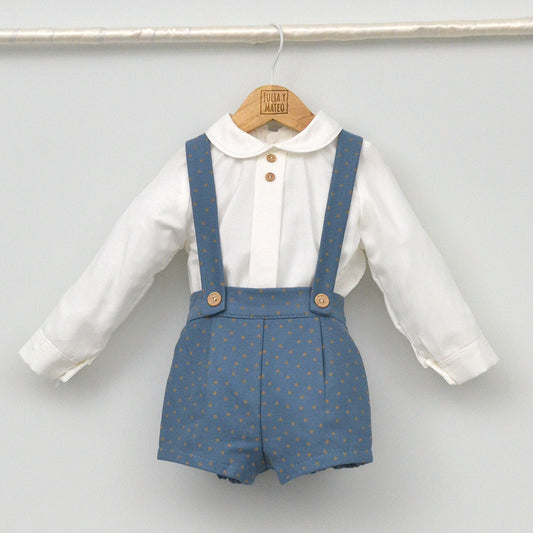 Conjunto vestir bebé con peto y camisa cuello bebé " Hugo"
