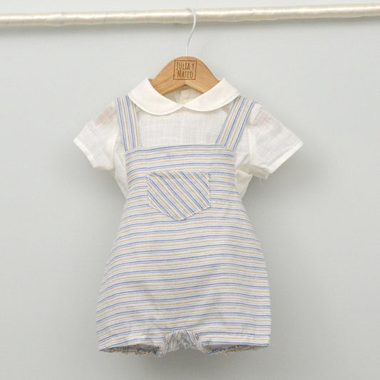 Conjunto bebé Santorini con ranita y camisa cuello bebé