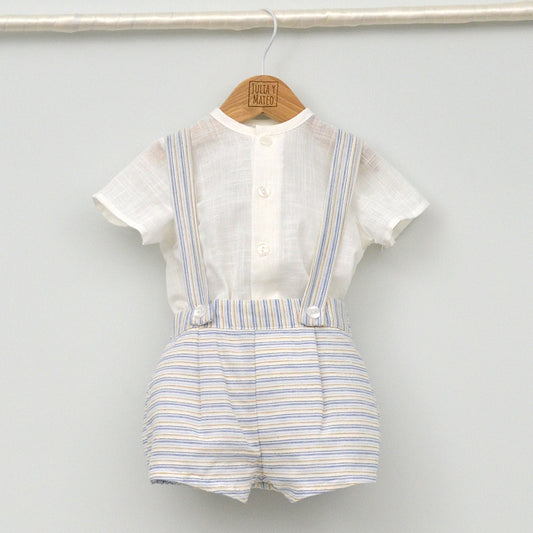 Conjunto bebé Santorini con peto y camisa Mao