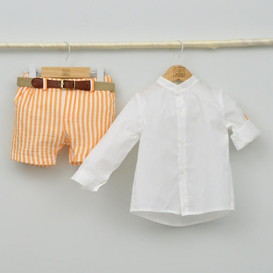 Conjunto Niño Mallorca con camisa y pantalón con cinturón