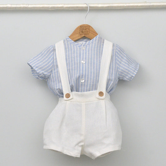 Conjunto bebé Lisboa con peto y camisa Mao
