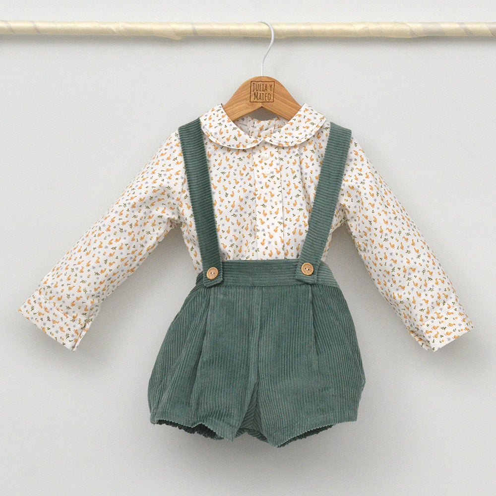 Conjunto bebé Marcos con peto y camisa cuello bebé