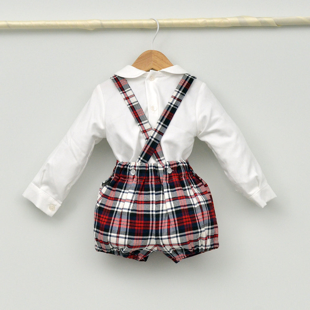Conjunto bebé Noel con peto y camisa cuello bebé