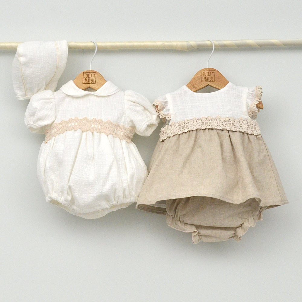 Conjunto bebé Capri con ranita y camisa cuello bebé