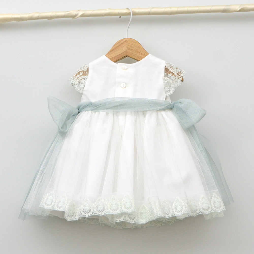 vestido ceremonia niña fajin adorno floral traje bautizo arras bodas bebes 3,6,9,12,18,24,30,36,meses tienda online ropa vestir eventos infantil amaya mayoral abel y lula hecho en españa