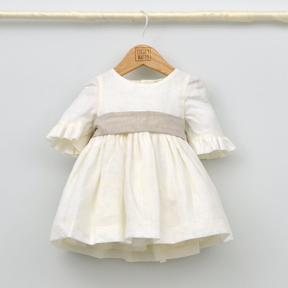 Vestido bebés lino Leo