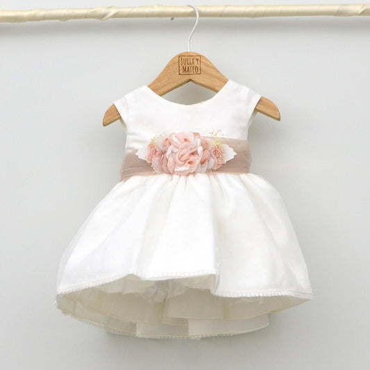 Vestido Tul bebés plumeti Leo con adorno floral