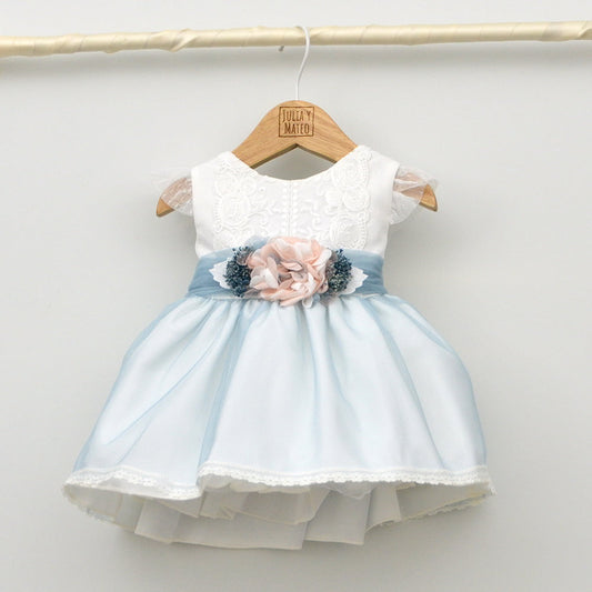 vestido ceremonia arras bodas bautizo niñas hermanos conjuntados a juego en bodas color azul oceano tienda online especialistas en vestir niños desde 1 mes a 8 años niños niñas