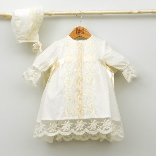 vestido bautizo con capota niña tienda ropa bautismo clasico hecho en españa
