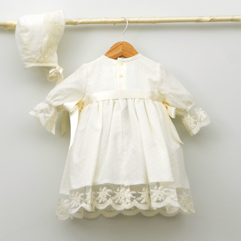vestido bautizo con capota niña tienda ropa bautismo clasico hecho en españa