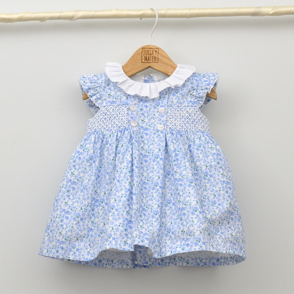 vestido niña punto smock nido de abeja vestir con encanto moda infantil bebes clasico hecho en españa