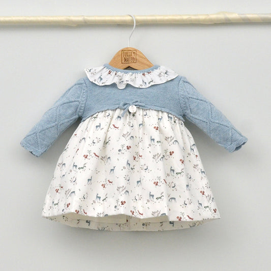 Vestido bebé Oxford de punto