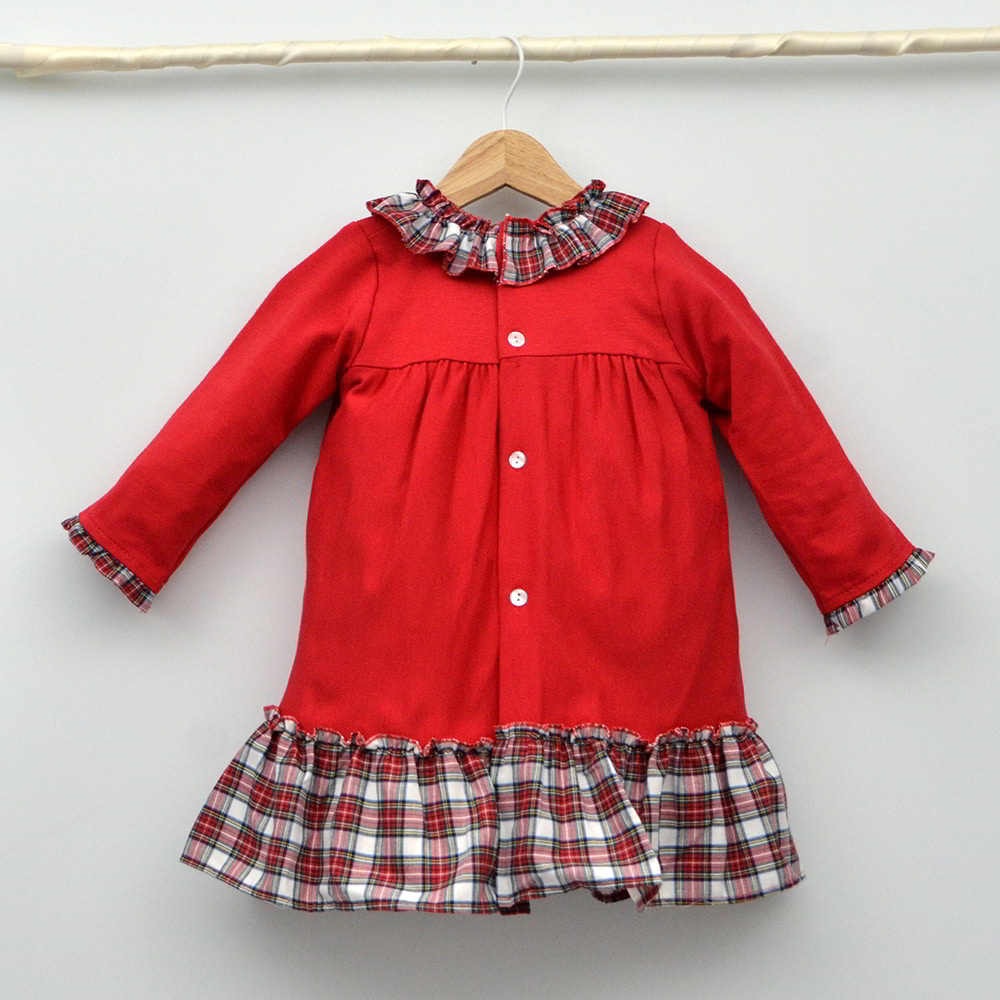 vestidos niñas navidad fotos para vestir hermanas a juego en las fiestas vestidos rojos tartan cuadros escoceses tallas 2,3,4,5,6,7,8,años