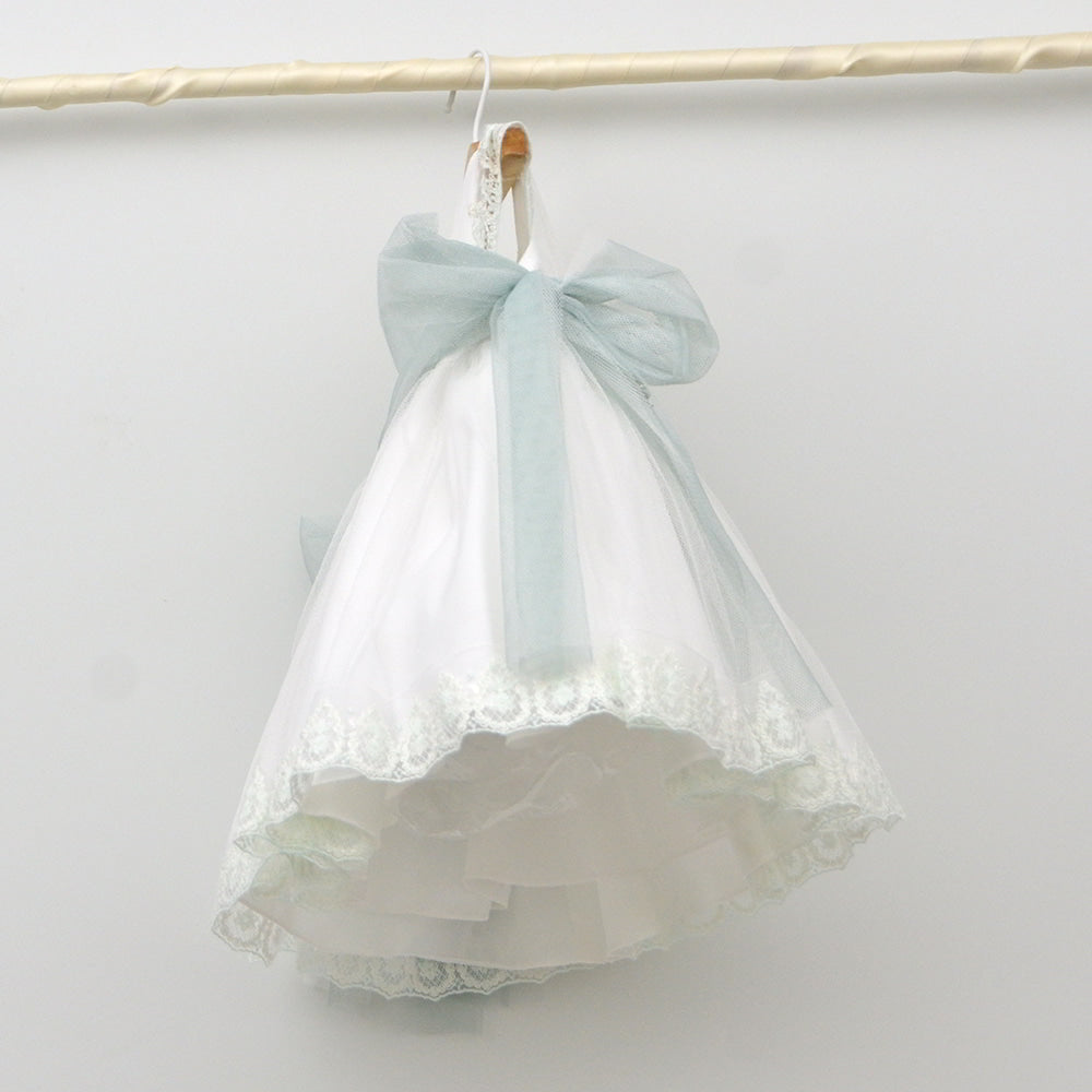 vestido ceremonia niña fajin adorno floral traje bautizo arras bodas bebes 3,6,9,12,18,24,30,36,meses tienda online ropa vestir eventos infantil amaya mayoral abel y lula hecho en españa