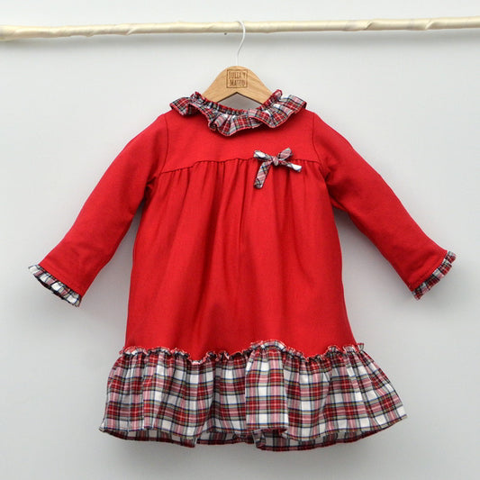 vestidos niñas navidad fotos para vestir hermanas a juego en las fiestas vestidos rojos tartan cuadros escoceses tallas 2,3,4,5,6,7,8,años