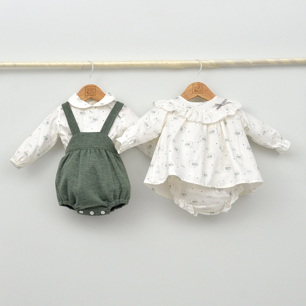 Conjunto bebé Diego con peto y camisa cuello bebé