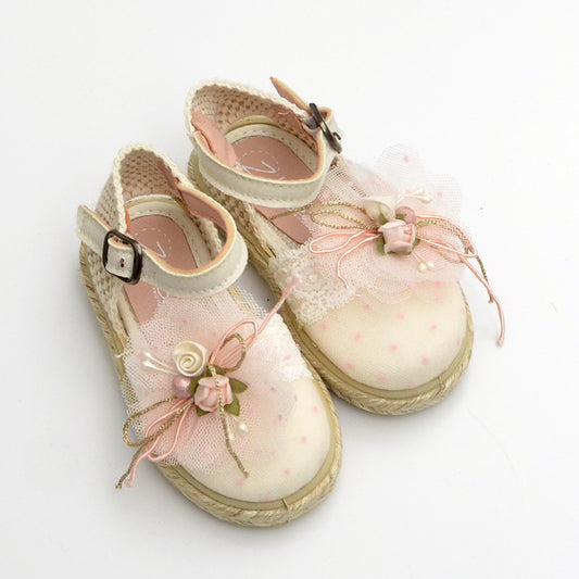 Esparteñas María con tul y adorno floral