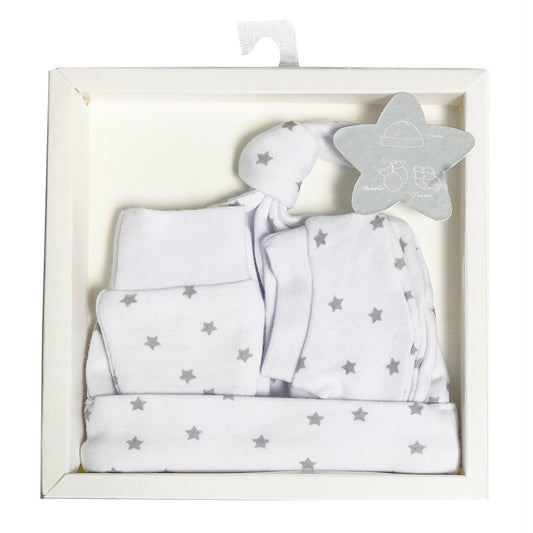 conjunto primera puesta hospital canastilla bebe algodon manopla gorro patucos 100 algodon