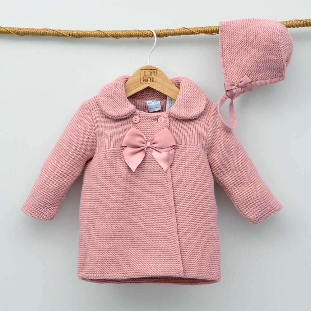 abrigo punto vestir niña capota lazo tienda online ropa vestir niñas bebes clasico hecho en españa