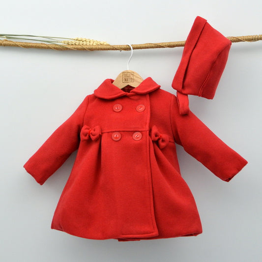 abrigo vestir niñas paño capota roja navidad doña carmen mayoral