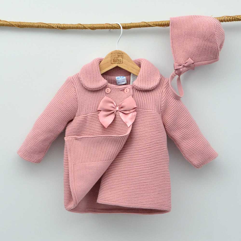 abrigo punto vestir niña capota lazo tienda online ropa vestir niñas bebes clasico hecho en españa