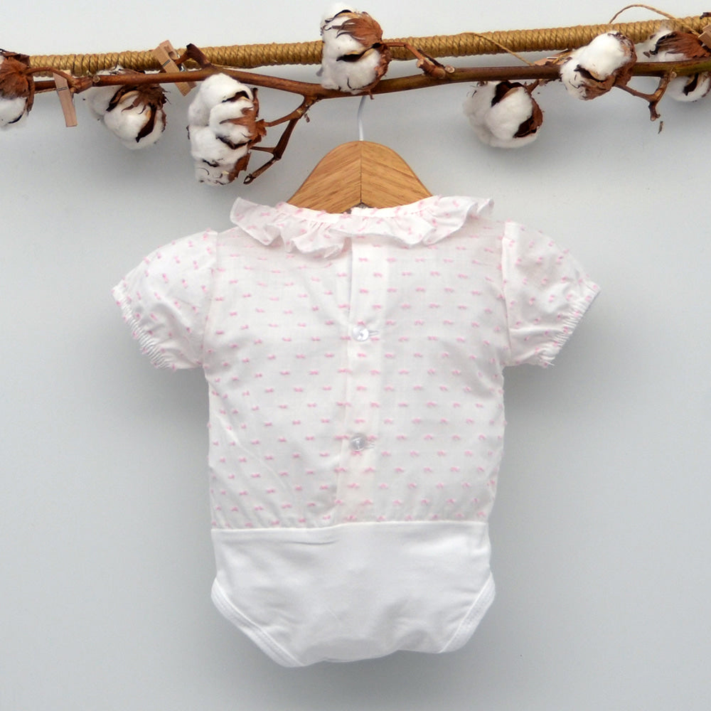 Body bebé Luz camisa de plumeti manga corta