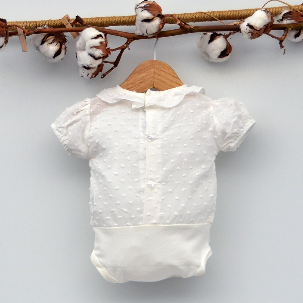 Body bebé Luz camisa de plumeti manga corta