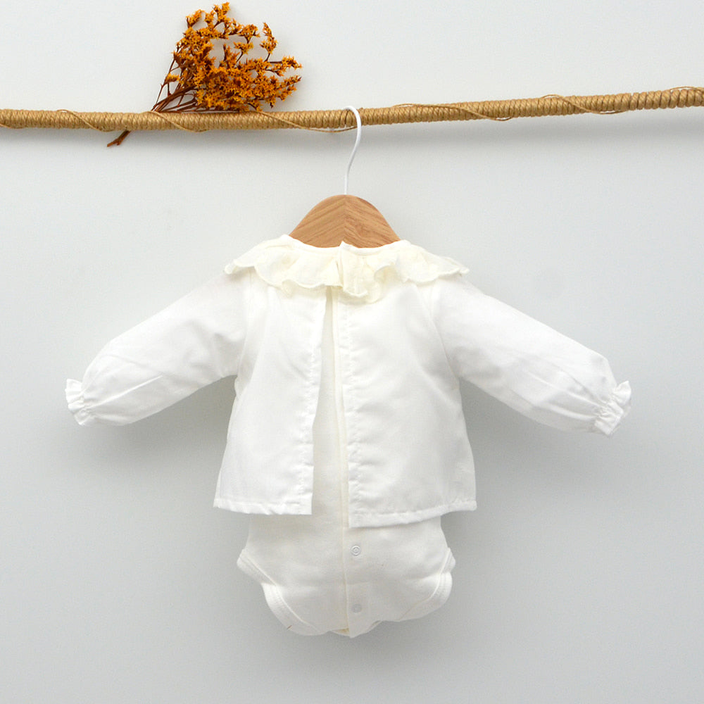 Body bebé camisa Abril con cuello bodoques