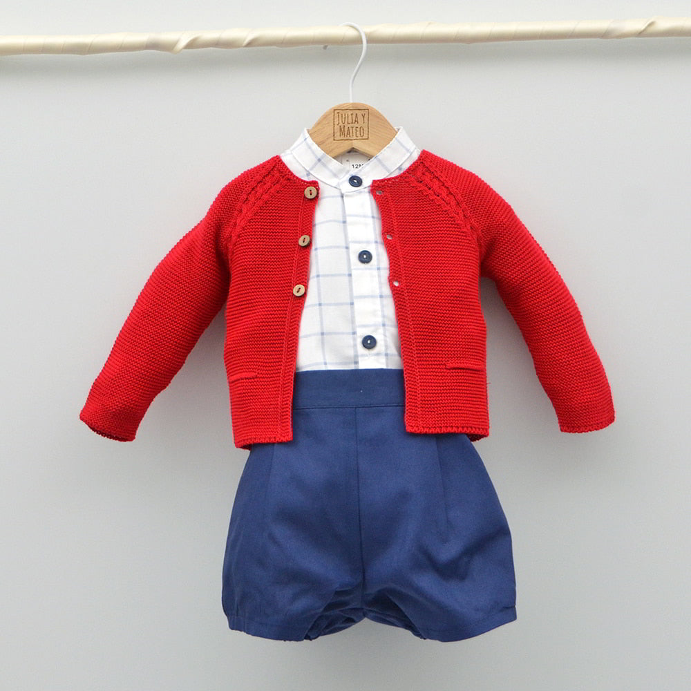 conjunto vestir niño bebe con peto camisa cuello mao eventos ceremonia comunion hecho en españa Mayoral