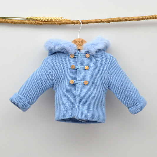 trenka parka punto niño chaqueton bebes invierno con pelo natural doña carmen mayoral