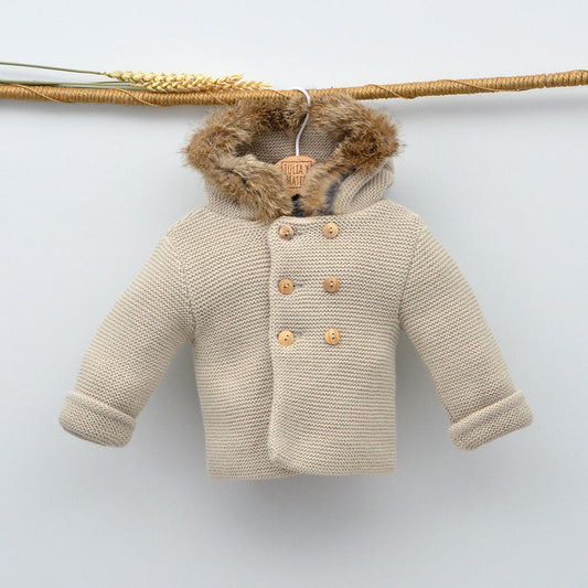 chaqueton punto niño vestir pelo natural doña carmen mayoral invierno punto doble gordo trenka