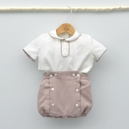 conjuntos niños ceremonia bautizo malva niño