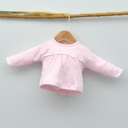 conjuntos polaina primeras puestas hospital bebes niñas recien nacido rosa ropa canastillas hecha en españa con encanto doña carmen Mayoral