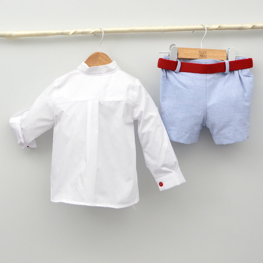 Conjunto Niño Capri con camisa y pantalón con cinturón