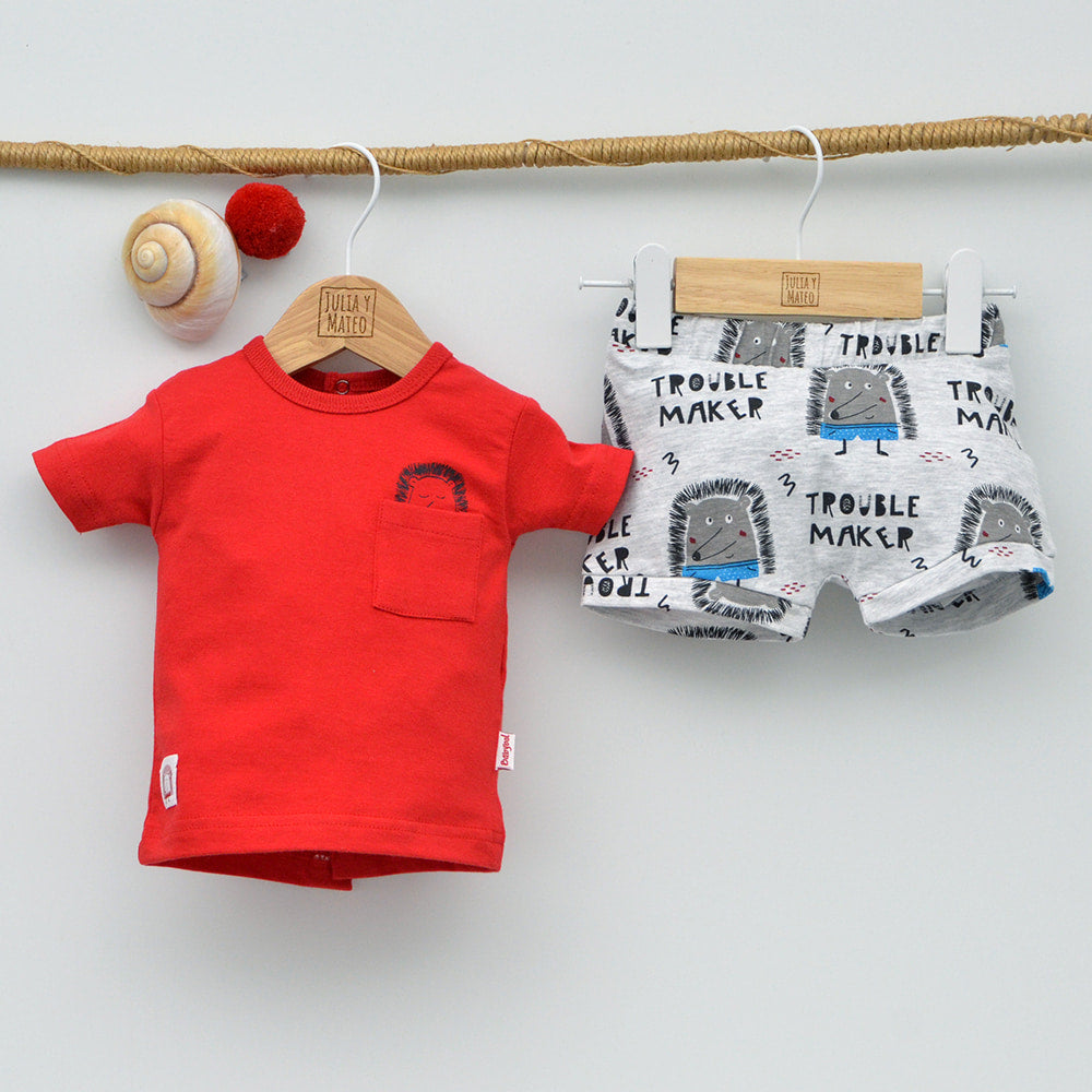 Conjunto bebé Oliver con camiseta y pantalón algodón
