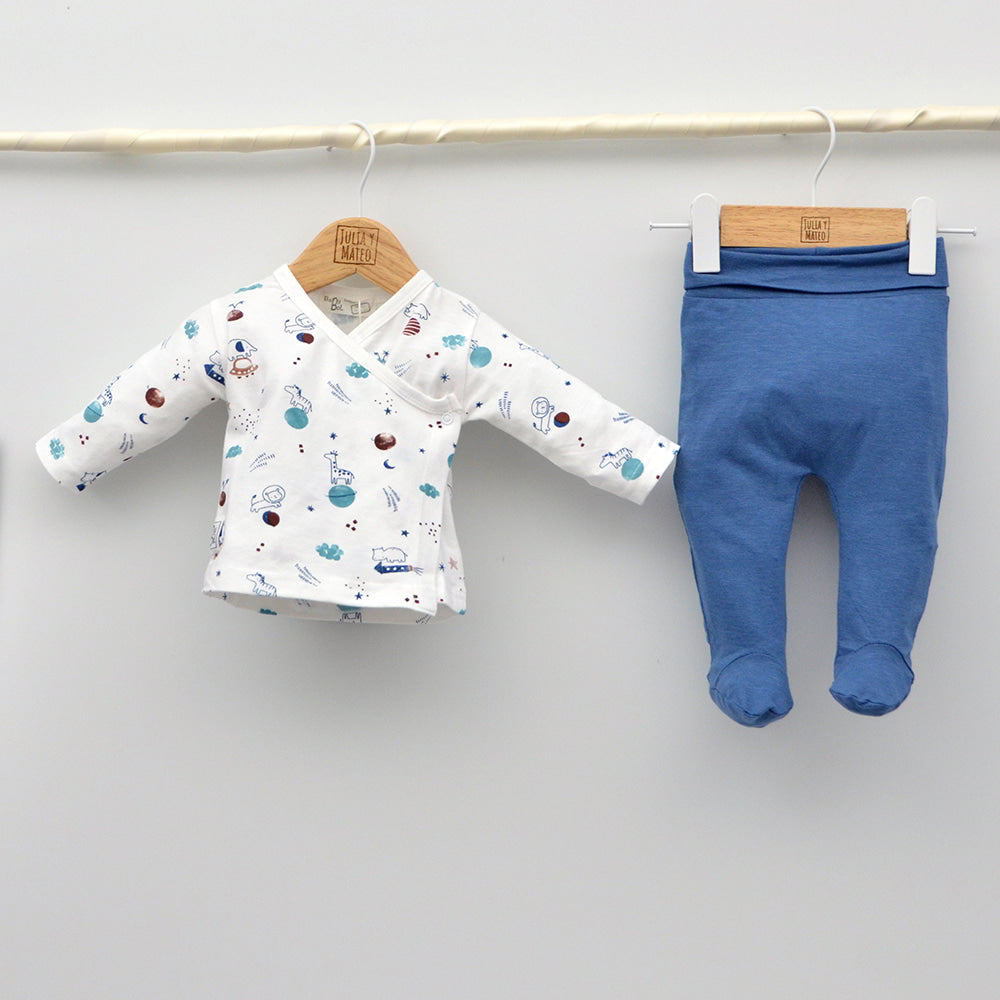 Fácil de bebé conjuntos de ropa de algodón Camiseta+Niño