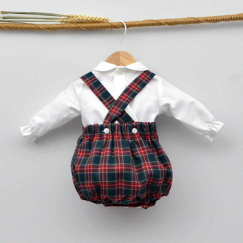 conjuntos niños vestir navidad tartan rojo trajes para fotos navideñas bebes niños doña carmen mayoral