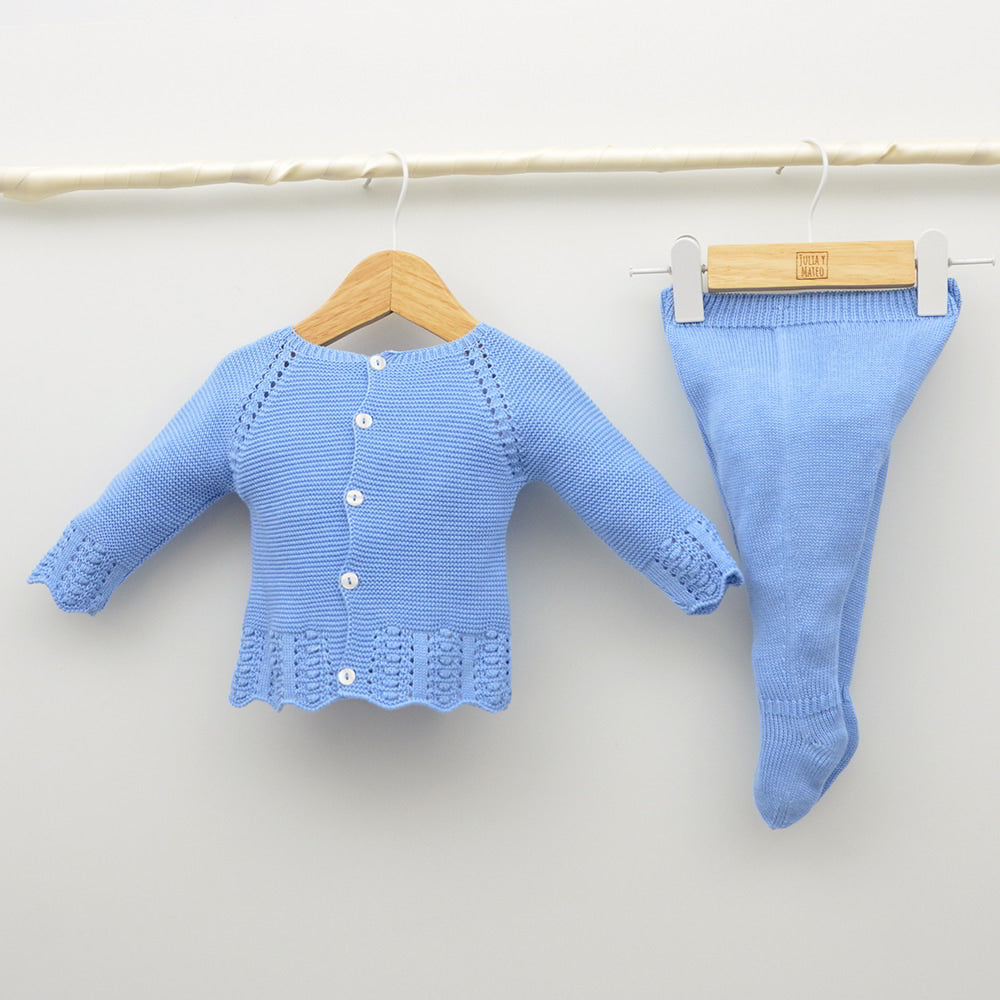 Conjunto bebés Amaya de perle con jersey y polaina